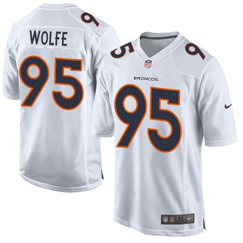 Nike Broncos #95 Derek Wolfe White Youth Stitched NFL Game Event Jersey